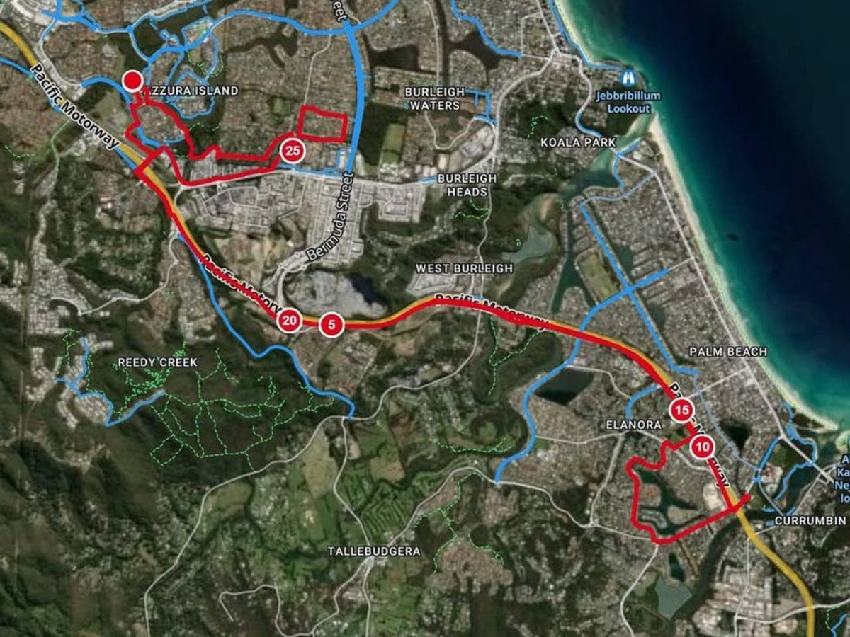 My route for today's ride from home.