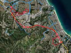My route for today's ride from home.