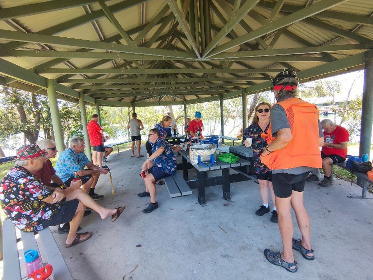 Drinks and snacks back at the start