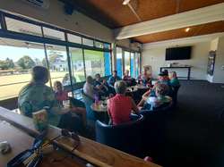 After, at Condong Bowling club enjoying a cold drink