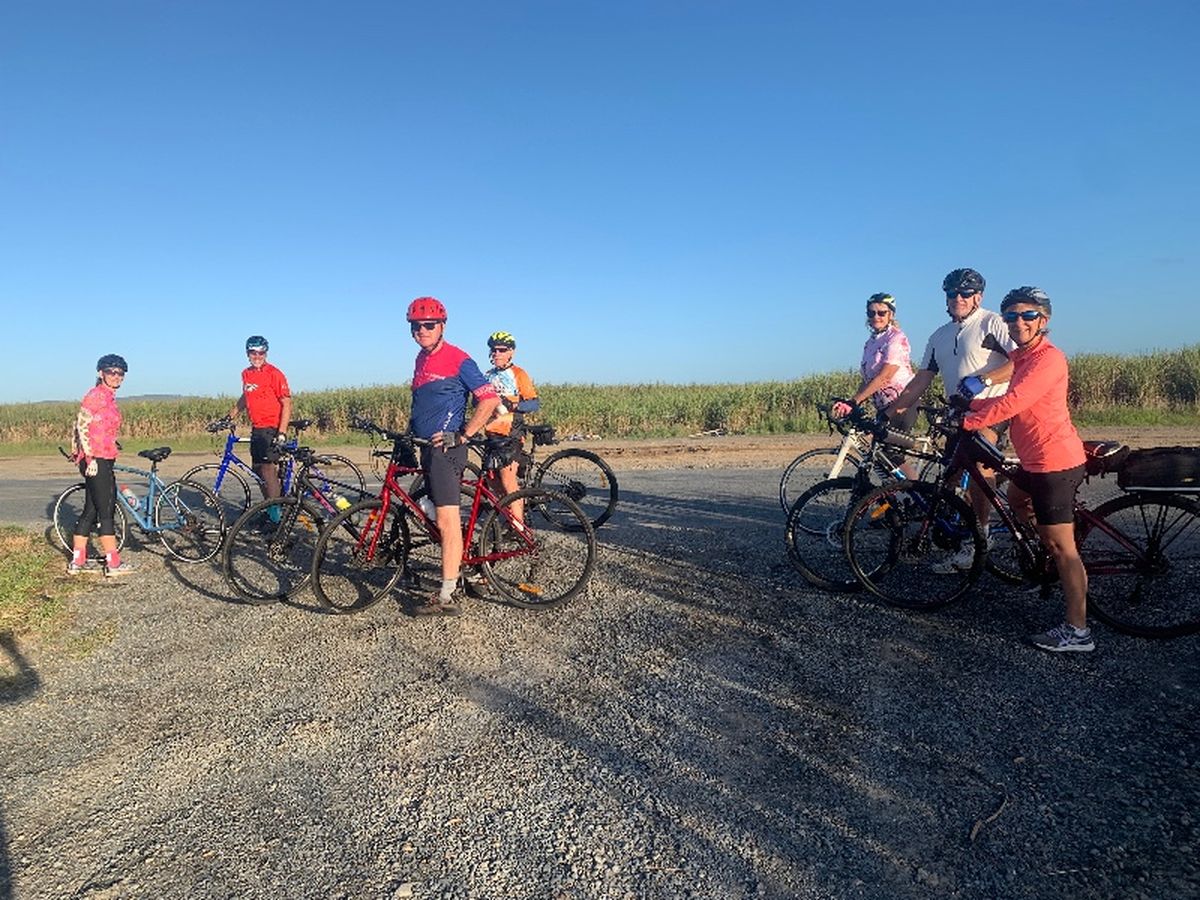 Morning warm up ride round the cane fields