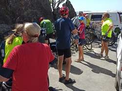 Locking up the bikes