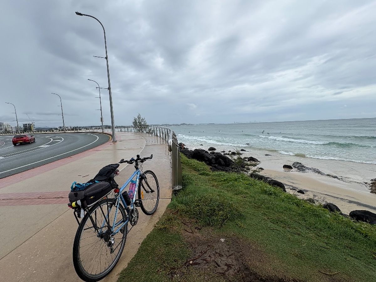 Solo Pam’s ride today with a damp view..